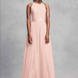 Crepe & Tulle T-Back Bridesmaid Dress- VERA WANG